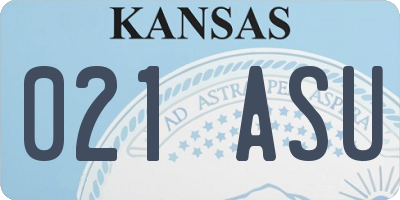 KS license plate 021ASU