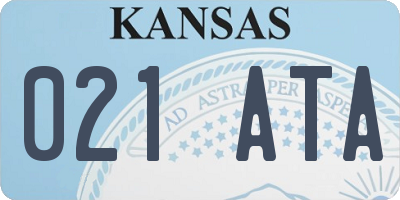 KS license plate 021ATA