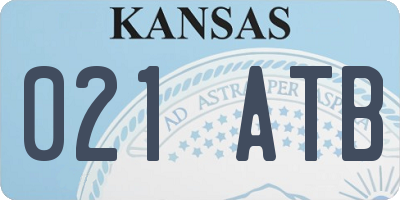 KS license plate 021ATB
