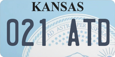 KS license plate 021ATD