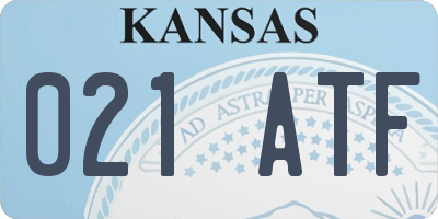 KS license plate 021ATF