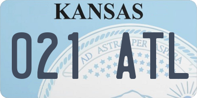 KS license plate 021ATL