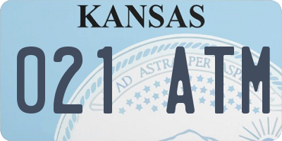 KS license plate 021ATM