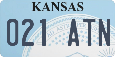 KS license plate 021ATN
