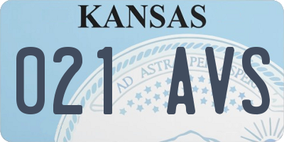 KS license plate 021AVS