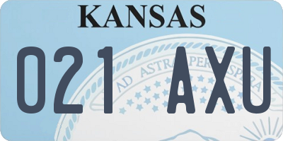 KS license plate 021AXU