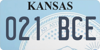 KS license plate 021BCE