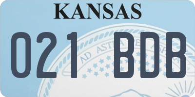 KS license plate 021BDB