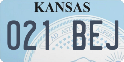 KS license plate 021BEJ
