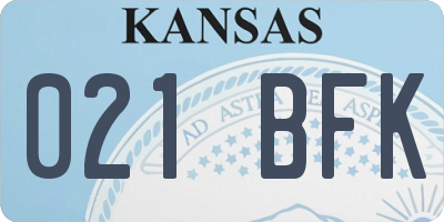 KS license plate 021BFK