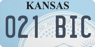 KS license plate 021BIC