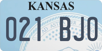 KS license plate 021BJO