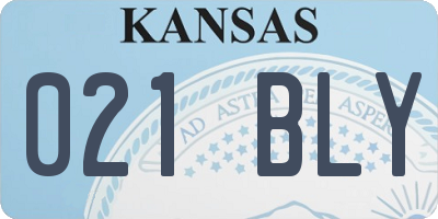 KS license plate 021BLY