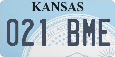 KS license plate 021BME