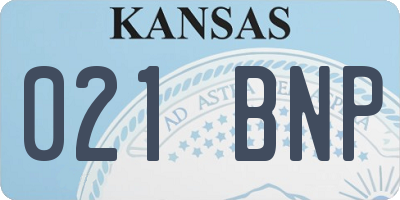 KS license plate 021BNP
