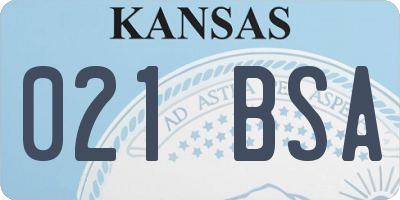 KS license plate 021BSA