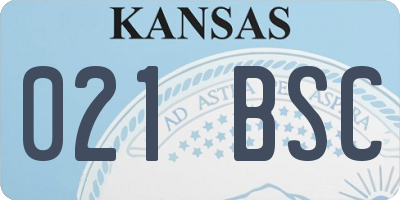 KS license plate 021BSC