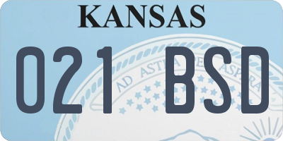KS license plate 021BSD