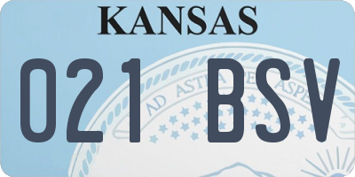 KS license plate 021BSV