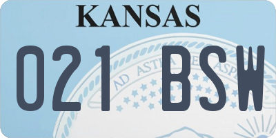 KS license plate 021BSW