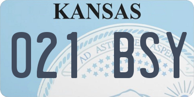 KS license plate 021BSY