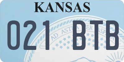 KS license plate 021BTB