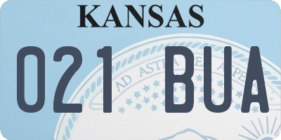 KS license plate 021BUA