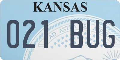 KS license plate 021BUG