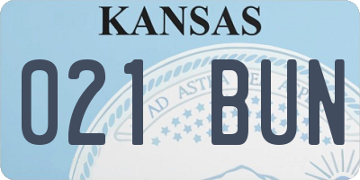 KS license plate 021BUN