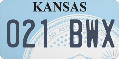 KS license plate 021BWX
