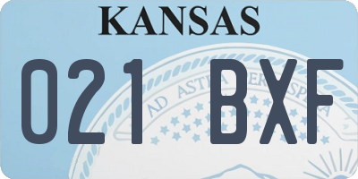 KS license plate 021BXF