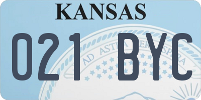 KS license plate 021BYC