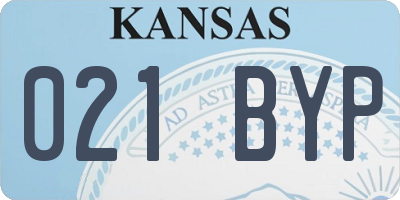 KS license plate 021BYP
