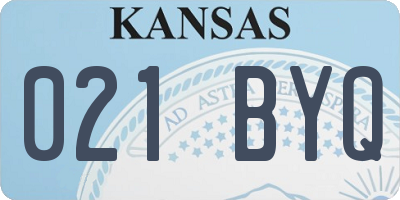 KS license plate 021BYQ