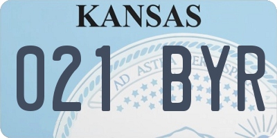 KS license plate 021BYR