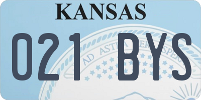 KS license plate 021BYS