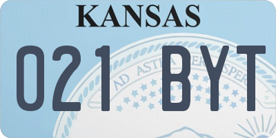 KS license plate 021BYT