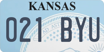 KS license plate 021BYU