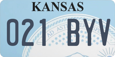 KS license plate 021BYV