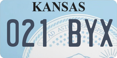 KS license plate 021BYX