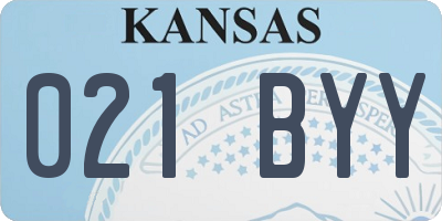KS license plate 021BYY