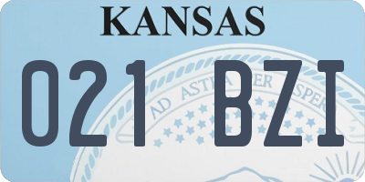 KS license plate 021BZI