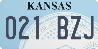 KS license plate 021BZJ