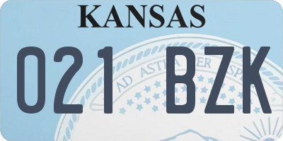 KS license plate 021BZK