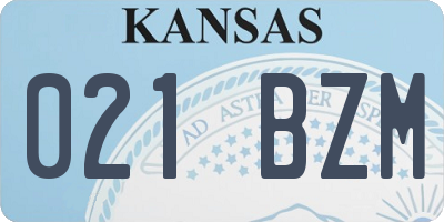 KS license plate 021BZM