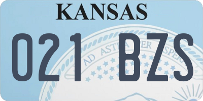 KS license plate 021BZS