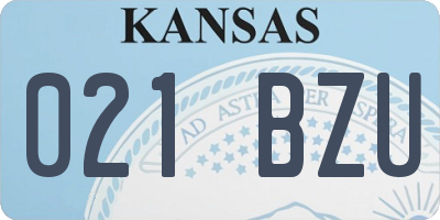 KS license plate 021BZU