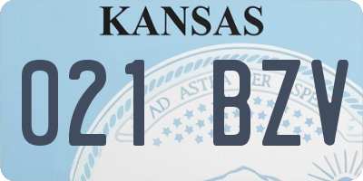 KS license plate 021BZV