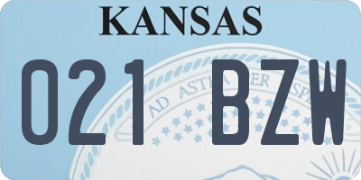 KS license plate 021BZW