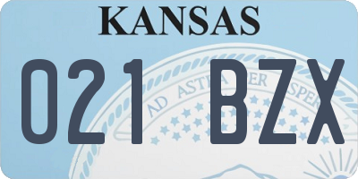 KS license plate 021BZX